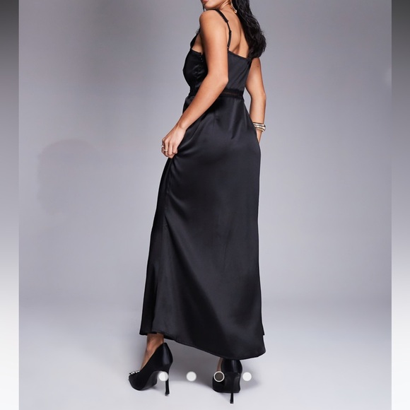 Never Fully Dressed Black Satin Lace Chemise petite size Dress - Picture 6 of 7